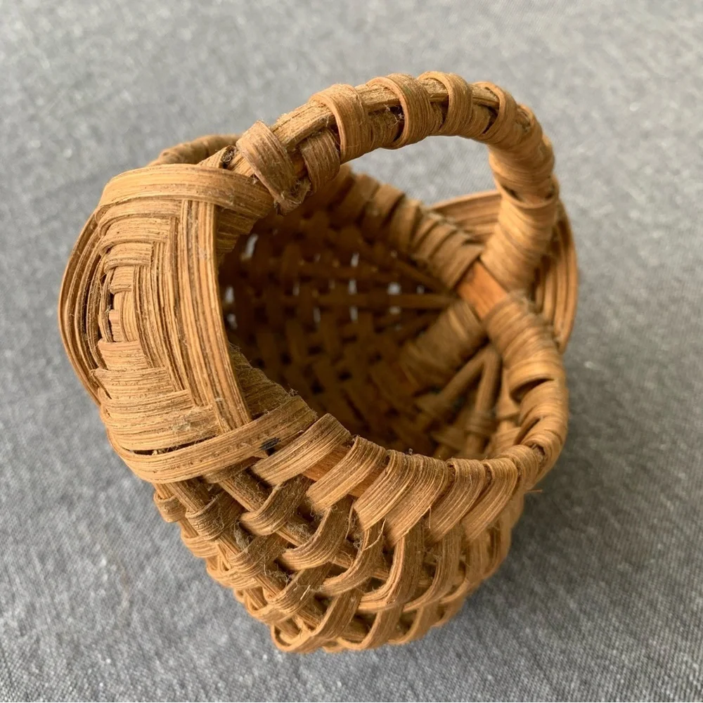 Splint Oak Basket Antique Buttocks Primitive Gathering Farmhouse Farm Split
